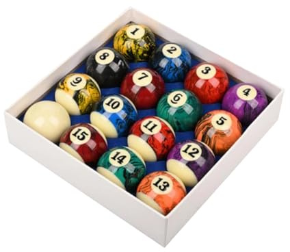 perfk Set di 16 Palle da Biliardo, Set di Palle da Biliardo in Resina da 2-1/4, Forniture per Biliardo per Sport ricreativi, Bar