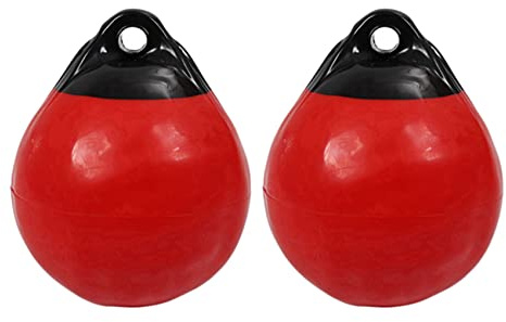 Myqqhbs 2X Heavy Duty PVC Boat Ball Round Anchor Buoy Dock Bumper Ball Inflatable Protection Marine Mooring Buoy Red