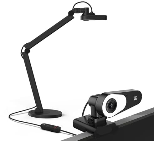 V600 12MP 4K HD USB-visualiserings-/dokumentkamera for lärare, Mac, Windows, Chromebook, onlineundervisning, webbkonferenser