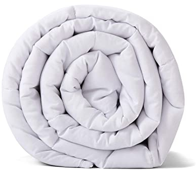 RelaxBlanket Manta de peso tamaño king | para cama individual o doble | Material de algodón premium con cuentas de vidrio | Home (blanco, 200 x 200 cm)