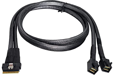 cablecc PCI-E Ultraport Slimline SAS Slim 4.0 SFF-8654 8i 74pin auf Dual SFF-8643 4i Mini SAS HD Kabel PCI-Express