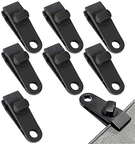 8 Stück Planenclip Zelte Clip,Tarp Clip Zelte Clip, Markisenklemme Zelt Set Krokodil Mund Clip, Winddichtes Zelt Instant Clip, für Zelte, Markisen,Banner, Gartenarbeit, Vordächer(Schwarz)