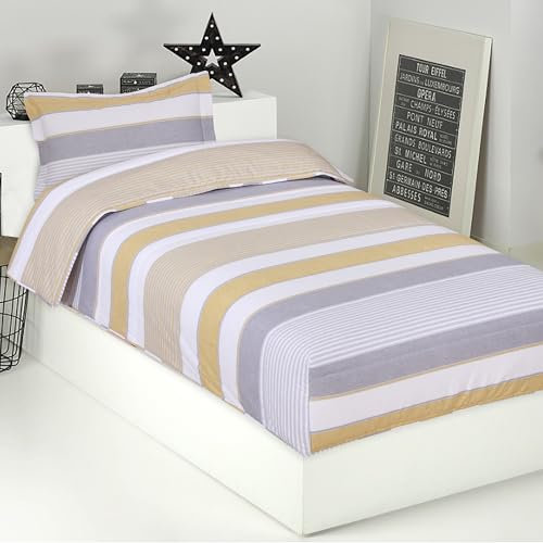 DHESTIA HOME - Edredón Ajustable Cama Infantil Zarautz Ocre - Color Ocre, Talla Cama 90