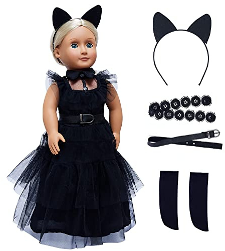 18 Inch Doll Clothes , Black Family Costumes Party Dress Fits All 18-inch Dolls Across Brands