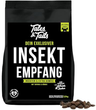 Tales & Tails InSektempfang Halbfeuchtes Trockenfutter für Hunde | Getreidefrei | Mit Insekten als tierische Proteinquelle | Nur 8 Zutaten | Hohe Verträglichkeit | 1x 1,5kg