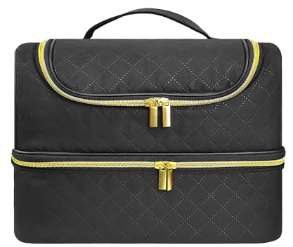 Custodia di trasporto dello smalto per unghie, stoccaggio organizzato dello smalto per manicure set Bag-si adatta alla lampada del chiodo e 60 bottiglie (15ml/0.5 fl.oz) (nero, 60 bottiglie)