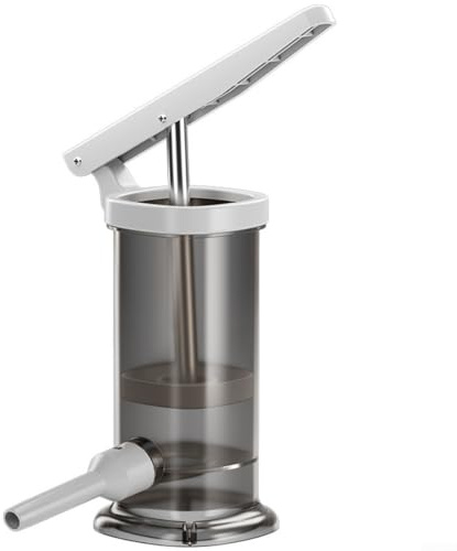 Máquina de llenado de salchichas casera, rellenadora de carne vertical manual con 4 tubos para aventuras culinarias de cocina (gris)