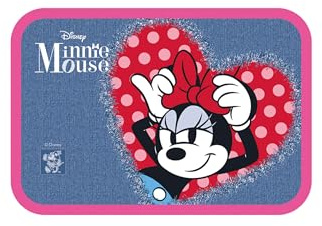 Seven Minnie Portamerenda Asilo e Scuola, Blue Denim e Rosso, 0,85 litri, Asilo e Scuola Elementare, Bambina