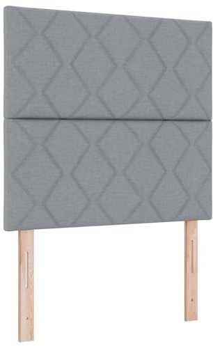 vidaXL Boxspring Säng Med Madrass Ljusgrå Tyg 120X200 cm Modern Polsterad För Sovrum Inomhus Användning Vuxen Dubbel Sovlösning Möbler Texturerad Topp Geometriskt Mönster