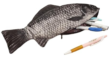 Generico Fiskfodral - fiskpenna väska fodral | realistisk fiskpåse | rolig nylon fiskhus för skolan, klass | Bor