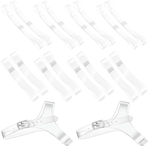 NVGVUP 9 Pairs Invisible High Heel Shoe Straps: Elastic Clear Shoe Straps for Heels, Detachable Ankle Straps Belt, Anti Loose Shoelace for Women Girls Holding High Heels, 3 Size