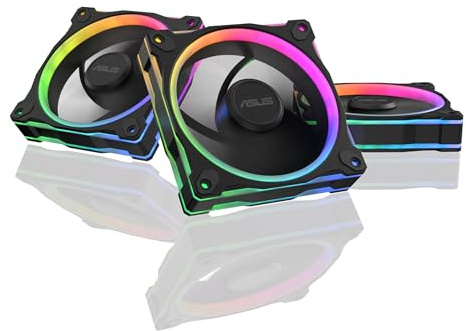 ASUS Prime MR120 ARGB Case Fan Triple Pack | 120mm PWM Case Fan, 20 ARGB LEDs with Dual-Sided Lighting, 1600rpm Fan Speed, 58cfm Airflow, 28mm Thick Frame, Aura Sync