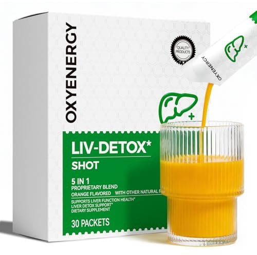 OxyEnergy Liver Cleanse Detox & Repair, Organic Milk Thistle Extract Liver Detox Supplement with Turmeric, Ginger, Dandelion, Support Liver Health & Digestion, Vegetarian, Gluten-Free, 30 Packs