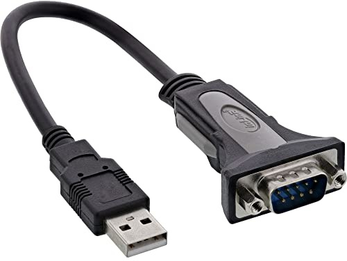 InLine 33306I USB 2.0 zu Seriell Adapterkabel, USB A an 9pol Sub D Stecker, 0,25m