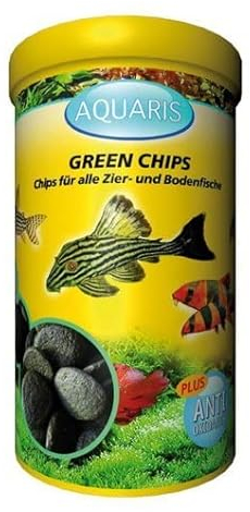 AQUARIS Green Chips Aquarium Fischfutter für Welse 125 g, 250 ml. Fischfutter für Welse und Bodenfische. Wird leicht absorbiert und trübt das Wasser Nicht. Komplettfutter für eine gesunde Entwicklung