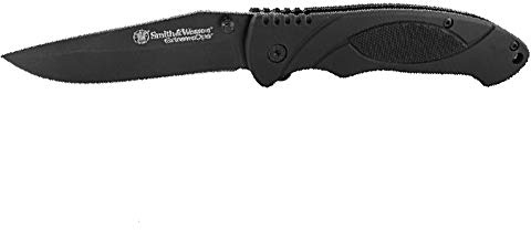 Smith & Wesson Extreme Ops SWA25 7.8in High Carbon S.S. Folding Knife with 3.3in Clip Point Blade and Aluminum Handle for Outdoor, Tactical, Survival and EDC