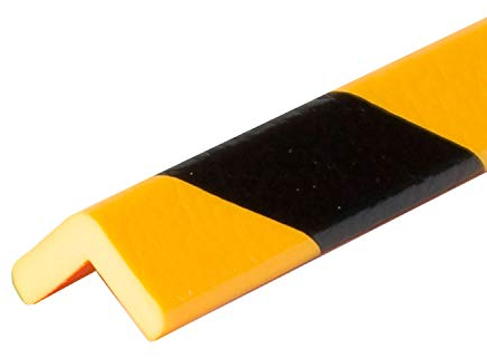 Knuffi 10015 Polyurethanschaum Eckschutzprofil, Typ E, Gelb/Schwarz, 1m Länge