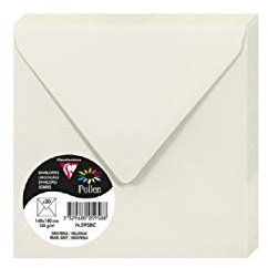 Clairefontaine 5958C - Packung mit 20 Umschläge Pollen, 14x14cm, 120g, ideal für Ihre Einladungen und Korrespondenz, Perlengrau, 1 Pack