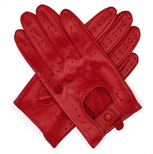 Harssidanzar Womens Lambskin Leather Driving Gloves Unlined Vintage Touchscreen Texting Gloves For Driving GL009,COGNAC,SIZE M
