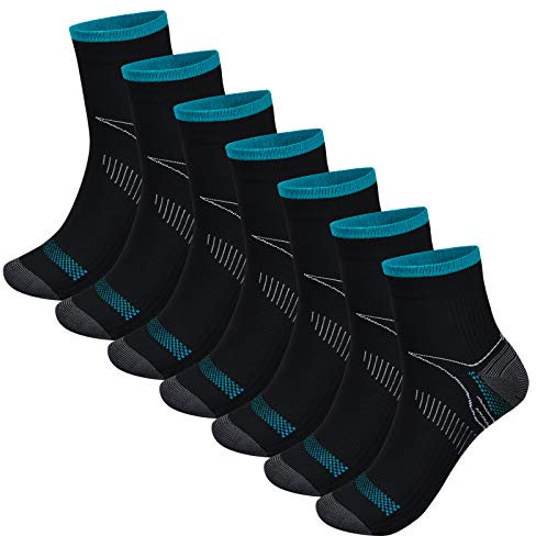 7Pcs Compression Socks for Men & Women, Ankle Socks 8-15mmHg,Comfortable Breathable Compression Socks, Fit for Running & Fitness, Travel & Flight, Pregnancy, Plantar Fasciitis