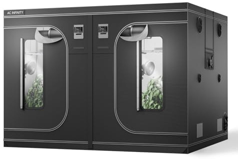 AC Infinity CLOUDLAB 899, Advance Grow Zelt 240 × 240 × 200 cm, 25 mm Mylar-Canvas, 25 mm Stahlstangen, laborgetestet höchste Reflexion, großes Sichtfenster, Indoor Growing