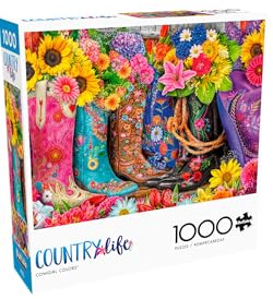 Buffalo Games - Cowgirl Colors - Lars Stewart - 1000 Piece Jigsaw Puzzle for Adults, Vibrant Floral Western Art, Challenging Puzzle for Game Nights, Finished Size 26.75 x 19.75, Made in the USA