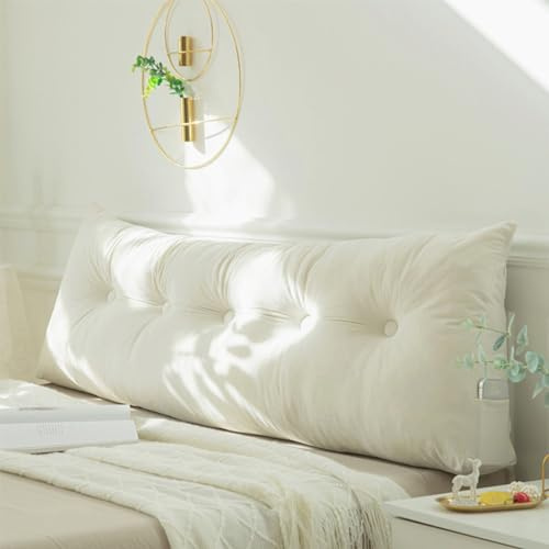 Treer Almohada Triangular Grande con Cuña Triangular para Respaldo, Lujo Almohada de Lectura de Cabecera Cojín de Apoyo Lumbar Cojín de Posicionamiento para Sofá Cama (60 * 40 * 12cm,Blanco)