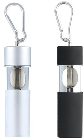 Shengxi 2 Pièces Cendrier de Poche, Cendrier de Poche Anti Odeurs Portable Mini Cendriers de Voyage Anti Odeur Coupe-vent Cendriers avec Porte-clés pour Cigarettes (Noir + Argent)