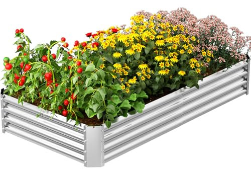 VELPAX Raised Garden Bed, Planter Raised Beds Boxes Outdoor, 180×90×30cm Large Metal Raised Garden Beds for Growing Outdoor Plants, Vegetables, Flowers and Herbs