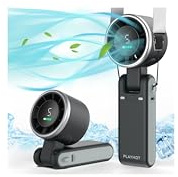 PlayHot Portable Handheld Turbo Fan, 5 Gear Wind, Battery Operated, Up to 12 Working Hours, 3 IN 1 Hand Fans with Air Turbo Tech Cooling Fan for Outdoor Activities, Travel, Beach (Black)
