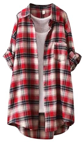 Dasongff Surchemise Femme Veste a Carreaux Chemise Cowboy Femme Country Chemise Carreaux Manches Longues Blouse Chemise à Carreaux Bûcheron Chemise Bucheron Western