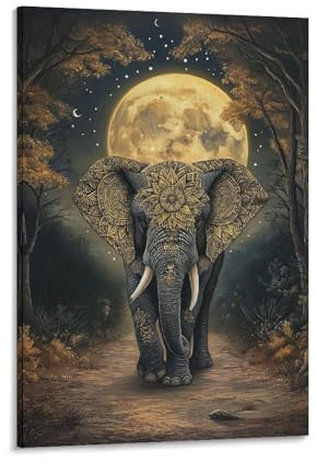 ESPLJQRYX Elefante Cuadro En Lienzo Cuadros Decoracion Pinturas Murales Pintura Poster Impresiones Lienzo Para Sala De Estar Decoración Dormitorio 08x12inch(20x30cm)