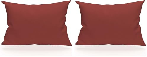 Soleil d'ocre, Taie d'oreiller, Coton 57 Fils, Brique, 50x70 cm (Lot de 2)