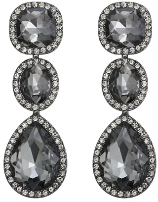 EVER FAITH Pendientes de mujer con cristales de strass vintage para fiesta de boda con halo en forma de lágrima colgantes, Medio, Cristal, Sin piedra preciosa