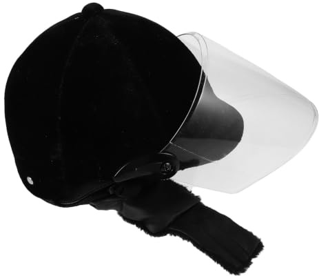 Ciieeo Casque Équitation Noir Velours pour Hommes et Femmes Confortable et Respirant avec Protection Intégrale et Visière Transparente Adapté à Toutes Saisons et Activités Équestres