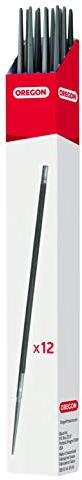 OREGON - Limes pour Tronçonneuse, Lot de 12x Limes Rondes de 4,5 mm de Diamètre, Affûteuses pour Chaîne de Tronçonneuse, Design à Coupe Double, d'Affûtage de Qualité Professionnelle