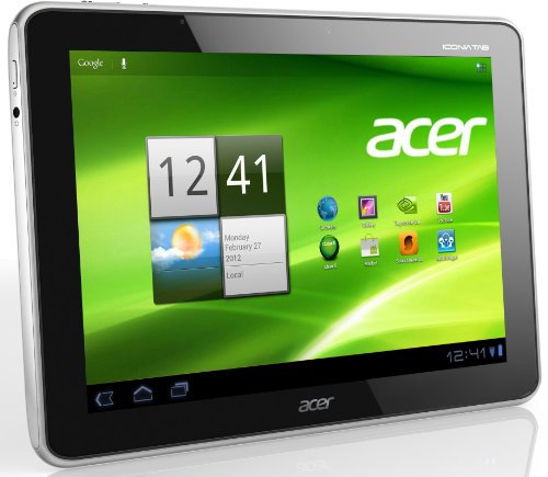 Acer Iconia A511 25,7 cm (10,1 Zoll) Tablet-PC (Nvidia Tegra 3, 1,3GHz, 1GB RAM, 32GB eMMC, Android 4,0, UMTS) Silber