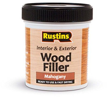 Rustins AWOOM250 Acrylic Wood Filler, Mahogany, 400g- Multi-Purpose Wood Repair Compound for Cracks, Gaps, & Surface Imperfections – Quick-Drying, Sandable, & Paintable for Interior & Exterior Use