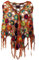 GURU SHOP Häkelstola, Hippie Blümchen Häkelschal, Dreieckstuch - Rostorange, Herren/Damen, Baumwolle