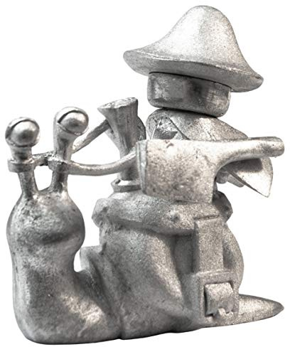 Stonehaven Mushroom Snail Rider Miniature - 36mm Lead-Free Pewter Figure, 28mm Scale, Unpainted, Made in USA