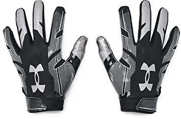 Under Armour Mens F8 American Football Receiver Gloves, Black (001)/Metallic Gold, XXL