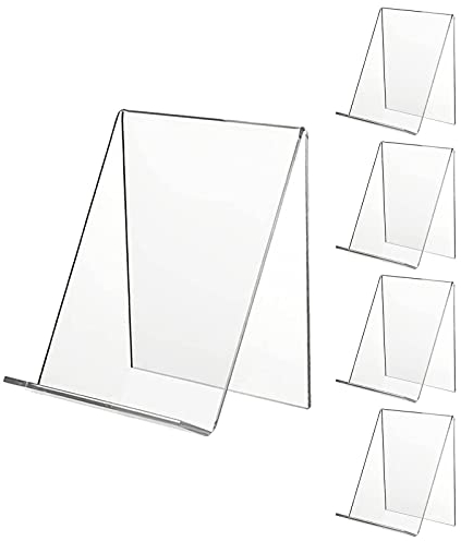5 STÜCKE Acryl Buchständer Leseständer, Transparent Buchaufsteller Bücherregal Schrägsteller Acrylaufsteller Prospektständer, Prospekthalter Zum Anzeigen Von Büchern, Notizbüchern, Bilderalben