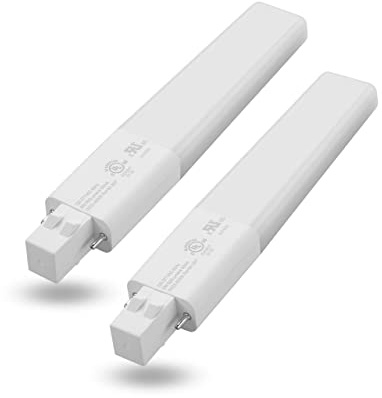 Legental GX23 2-Pin LED Bulb 6W, 13W CFL Equivalent PL Horizontal Light, 4000K Daylight, 120-277V Plug and Play, 360° Beam, UL Listed Energy Saving CFL Replacement – 2 Pack