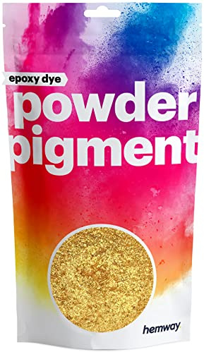 Hemway Epoxy Dye Powder Pigment Metallic Sparkle Dark Gold Powder 50g | Mica Pigment for Resin, Epoxy, Polyurethane Paint, Jewellery & Resin Floors, Colour Enhancement