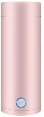 LoveFirst 400 ml Bouilloire Electrique de Voyage Portable 3 en 1 en Acier Inoxydable Tasse Chauffante Ébullition Rapide et Arrêt Automatique pour Préparer du Thé, du Café et du Lait, Rose