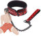 WreGmgg Rotes Diamant Kragen weiches Leder mit Kette, Haustier Kragen, einstellbar -H
