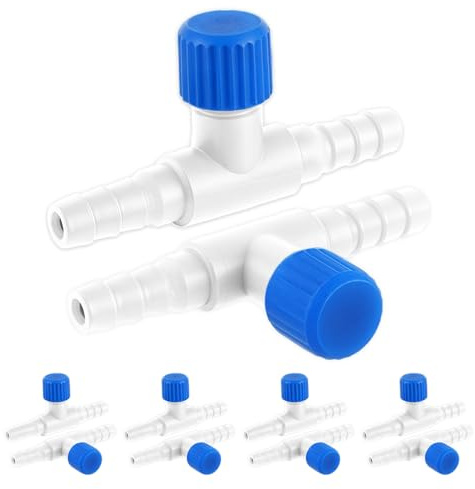 Lot de 10 valves de contrôle de pompe à air d'aquarium en forme de T en plastique unidirectionnel - Régulateur de débit d'air d'aquarium - Accessoires pour pompe à air d'aquarium - Tube ID de 1,9 cm