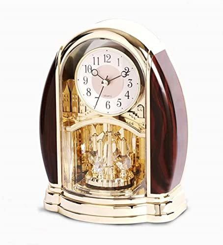 NSTVVEE Horloge de cheminée décorative silencieuse avec Pendule oscillant, à Piles, pour cheminée, Bureau, étagère et Maison - Doré (Doré)