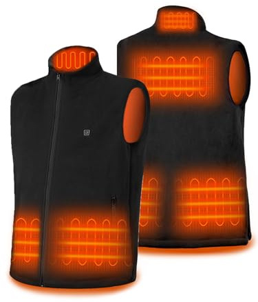 DR.PREPARE Gilet Riscaldato Uomo Donna Dimensioni Regolabili 3 Temperature Giubbotto Riscaldato in Pile Morbido Giacca Riscaldata USB Ricaricato per Attività all'Aperto Viaggio Sport Tempo Libero