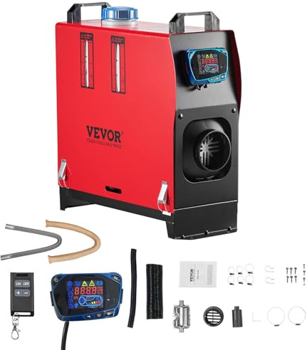 VEVOR Riscaldatore d'Aria di Parcheggio Diesel, 8 kW DC12-24 V, Riscaldamento Rapido con Telecomando e Interruttore LCD Blu, Silenzioso, Funzione di Preriscaldamento per Camper, Camion